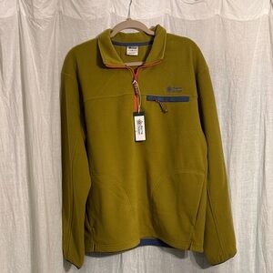 Men’s Alpine Design Earthy Green quarter zip polar fleece NWT